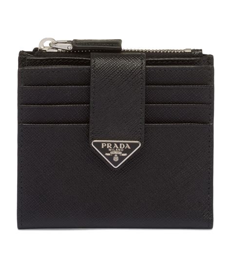 prada printed leather card holder|Prada card holder men.